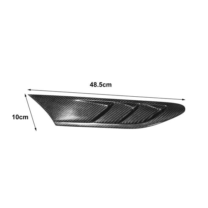 2Pcs Self-adhesive Carbon Fiber Car Side Fender Fin-Black
