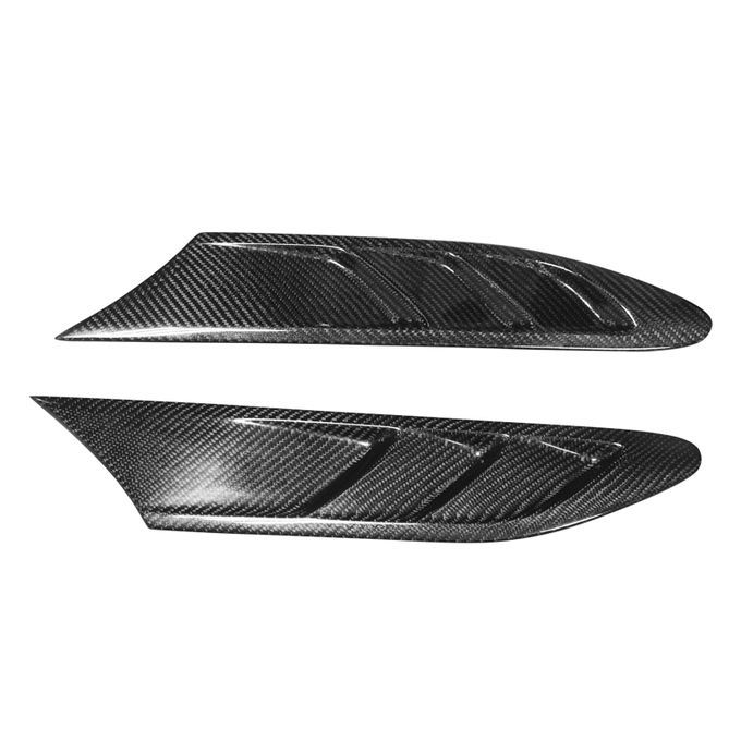 2Pcs Self-adhesive Carbon Fiber Car Side Fender Fin-Black
