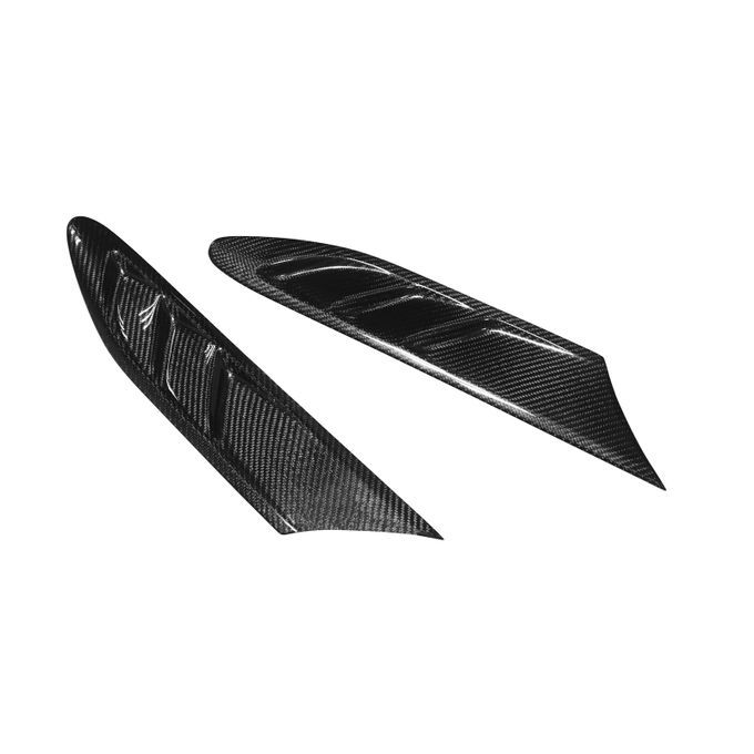 2Pcs Self-adhesive Carbon Fiber Car Side Fender Fin-Black