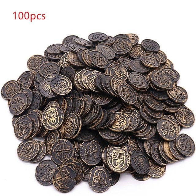 100pcs Poker Casino Chips Coin Gold Plating Plastic Spanish
