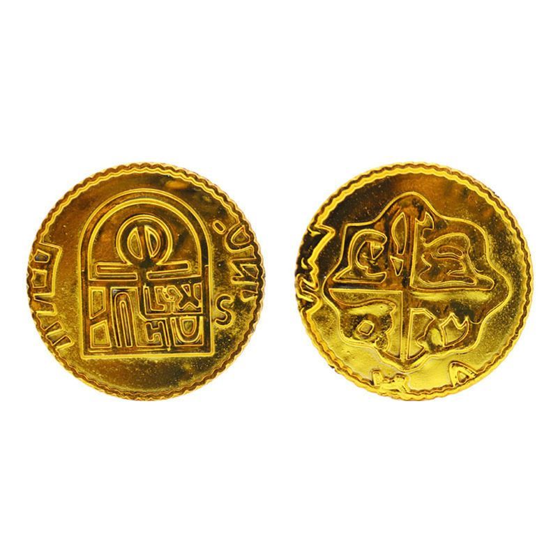 100pcs Poker Casino Chips Coin Gold Plating Plastic Spanish