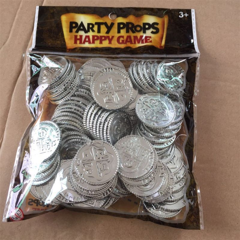 100pcs Poker Casino Chips Coin Gold Plating Plastic Spanish