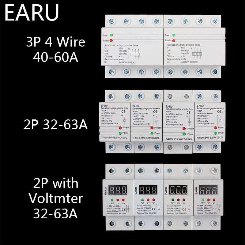 Automatic Recovery 1pc Restore Rail Din 60A 380V 3P+N Self