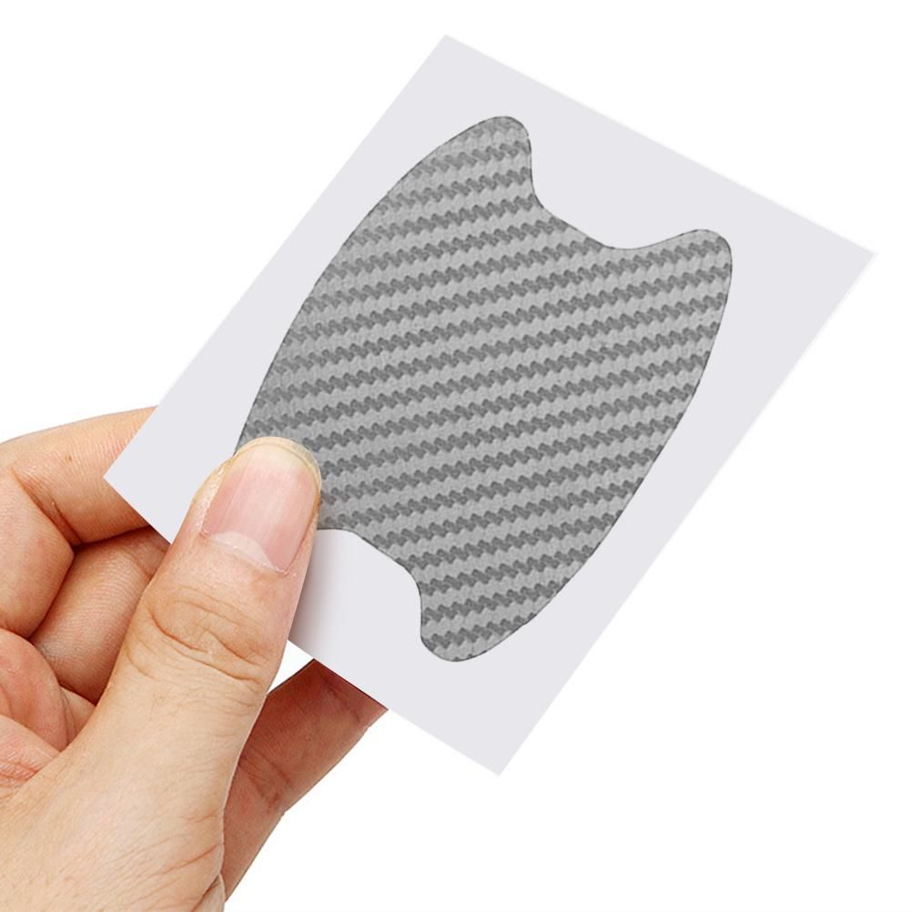 4pcs Universal Carbon Fiber Auto Car Door Handle Stickers Car Handle Protection Car Handle Anti Scratch Stickers Car Accessories