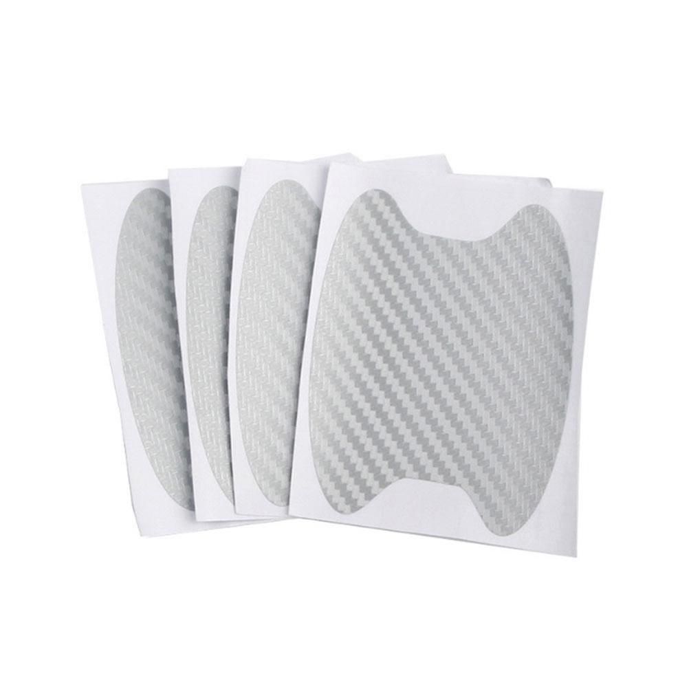 4pcs Universal Carbon Fiber Auto Car Door Handle Stickers Car Handle Protection Car Handle Anti Scratch Stickers Car Accessories