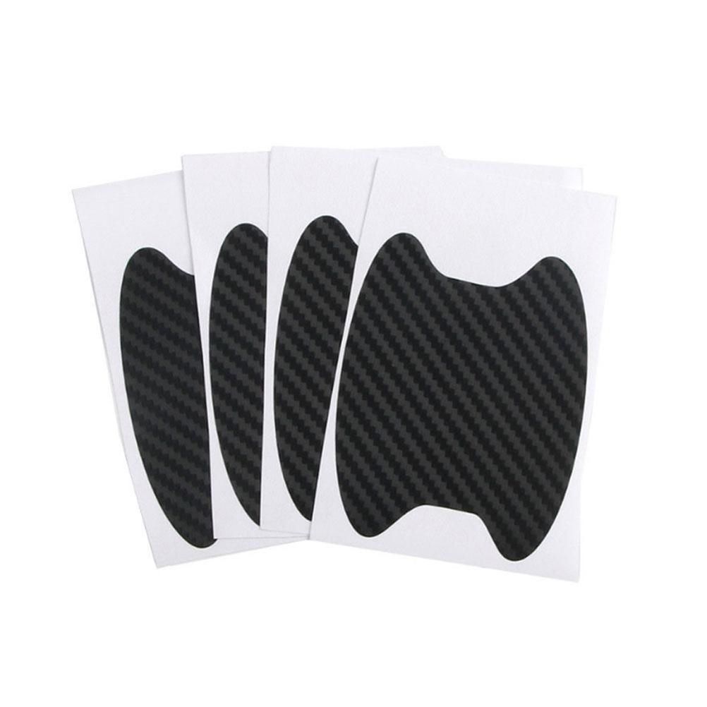 4pcs Universal Carbon Fiber Auto Car Door Handle Stickers Car Handle Protection Car Handle Anti Scratch Stickers Car Accessories