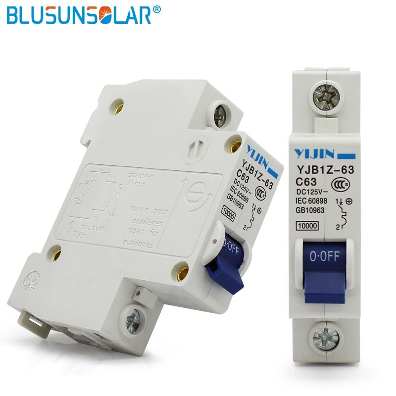 1pcs Lot 1P 63A DC125V DC Circuit Breaker SOLARB