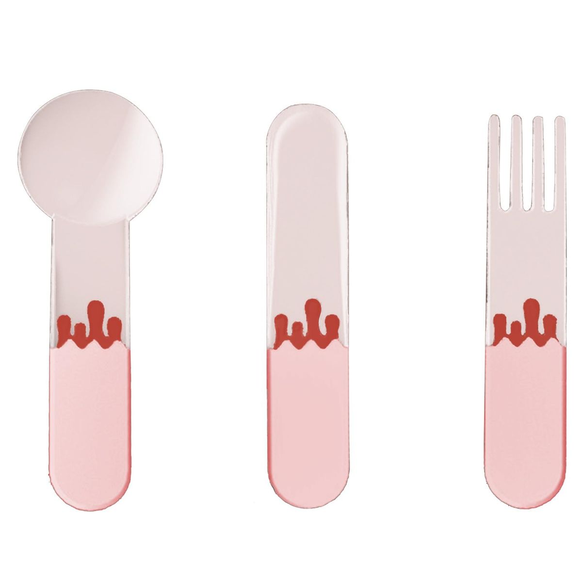 Durable Dessert Spoon Set Versatile Food-grade Spoon Set for Home Pink