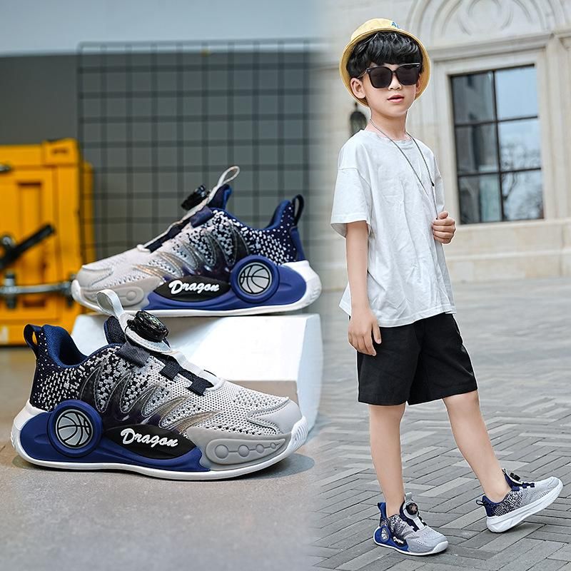 Boys basketball shoes soft bottom breathable basketball shoes Blue