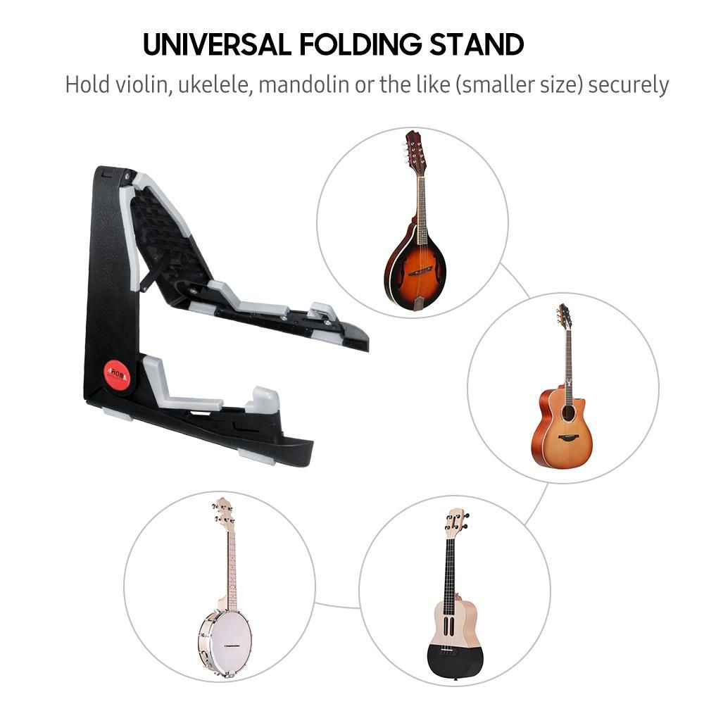 AROMA Folding Instrument Stand for Ukelele Violin Mandolin Foldable Stand Holder A-frame Bracket Universal Compact Space-saving