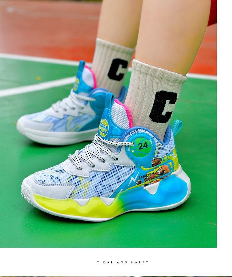 Boys Basketball Shoes Sneakers Basketball Shoes Blue