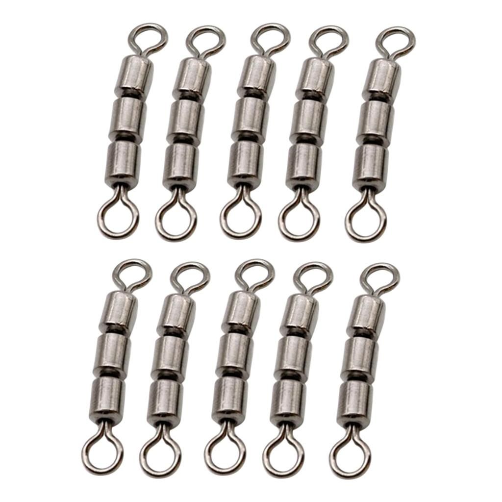 20pcs Fishing Triple Rolling Swivels Solid Rings