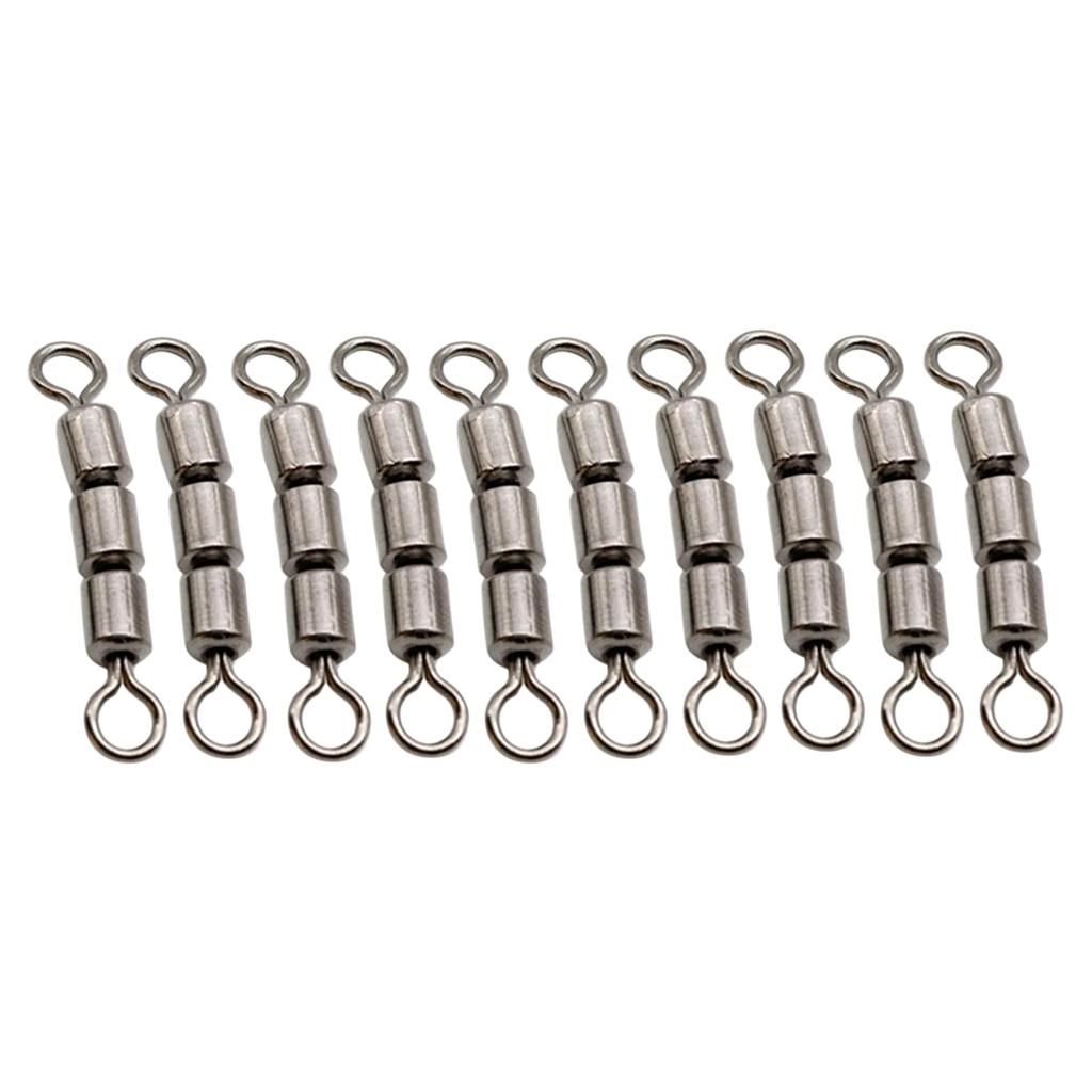20pcs Fishing Triple Rolling Swivels Solid Rings