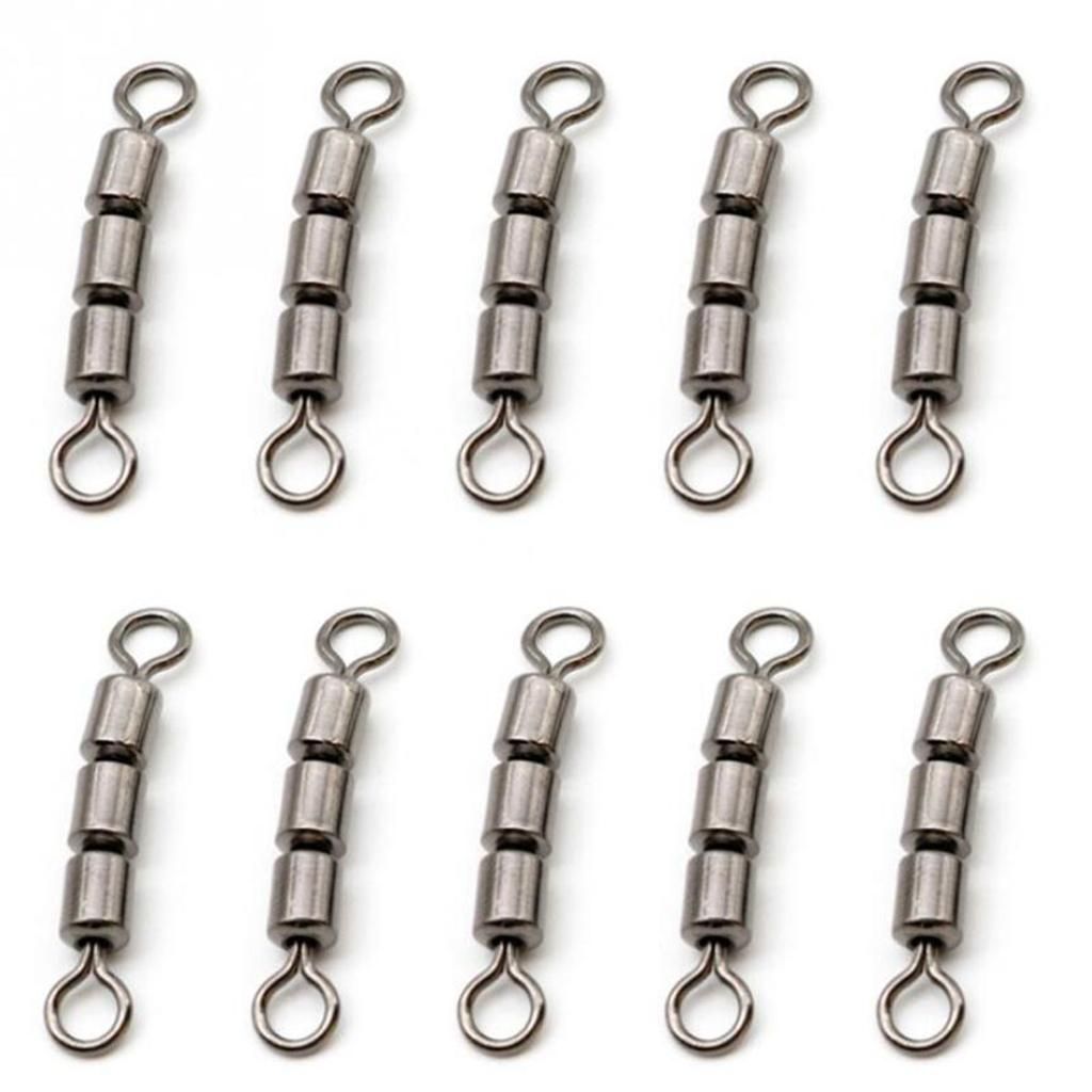 20pcs Fishing Triple Rolling Swivels Solid Rings