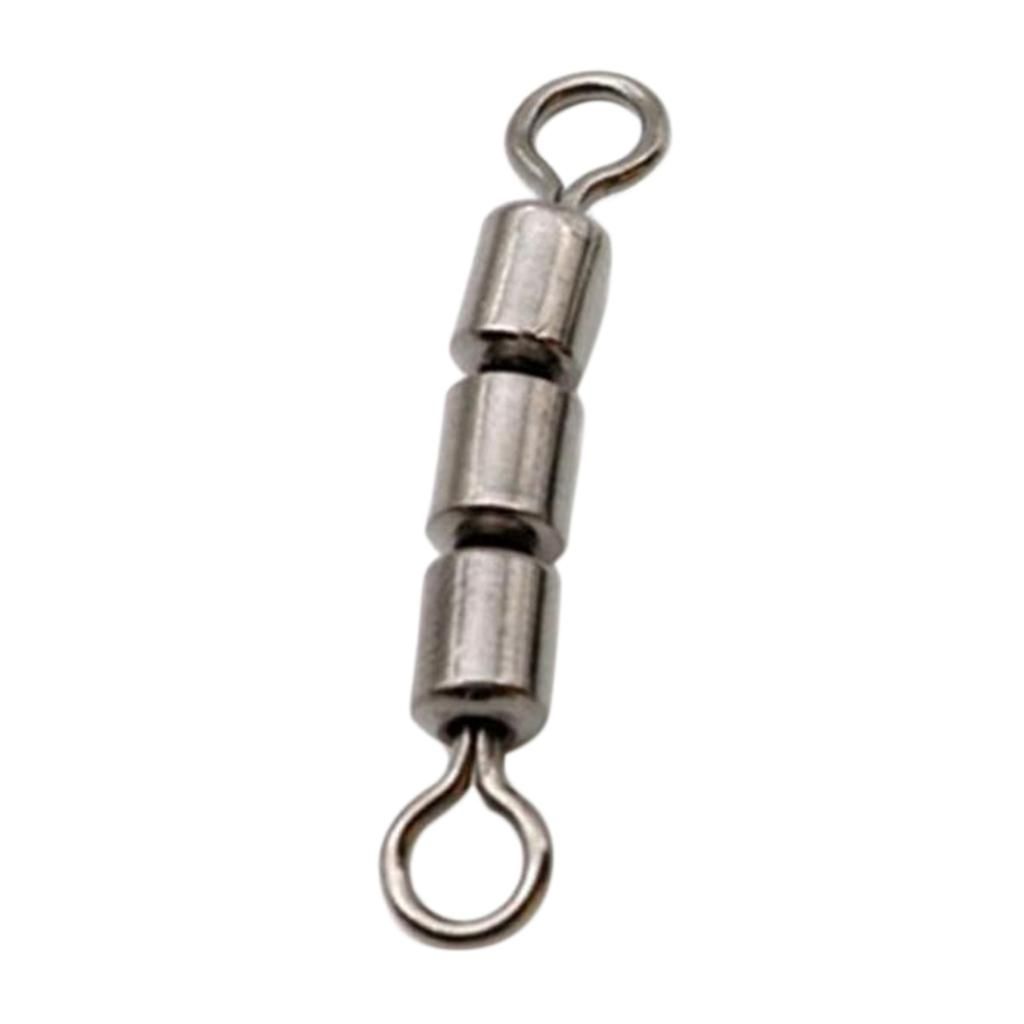 20pcs Fishing Triple Rolling Swivels Solid Rings