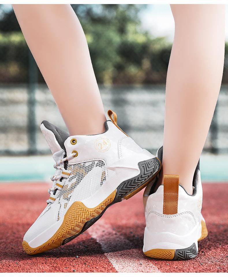 Boys Basketball Shoes Kids Running Basketball Shoes Gold