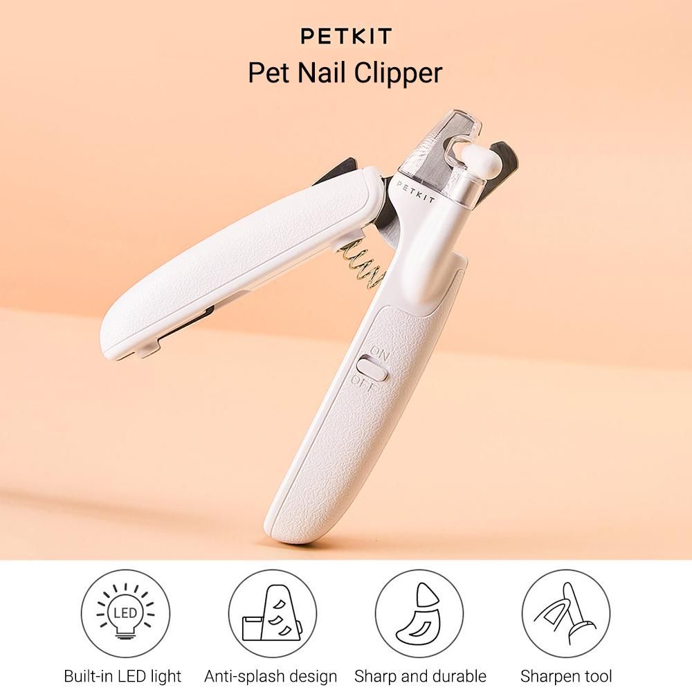 PETKIT Pet Cat Dog Safety Nail Clippers with LED Lighting Prevent Clipping The Nail Blood Vessels Grooming Cutter Trimmer for Pet