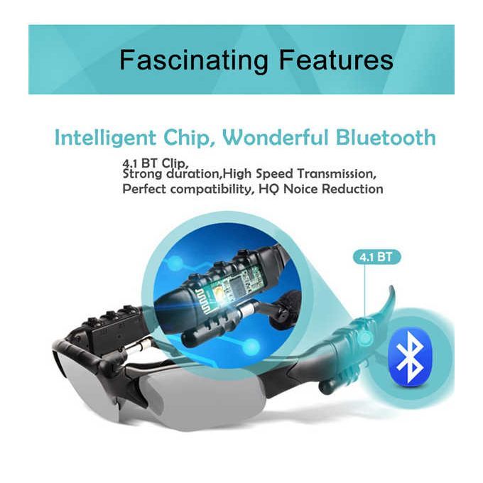 FBI Sport Stereo Bluetooth 5.0 Headset Driving Sunglasses/mp24 Riding Eyes Glasses