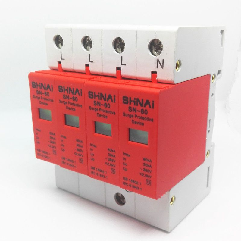 Electric 30KA-60KA Protection SPD 4P Surge Device Arrester