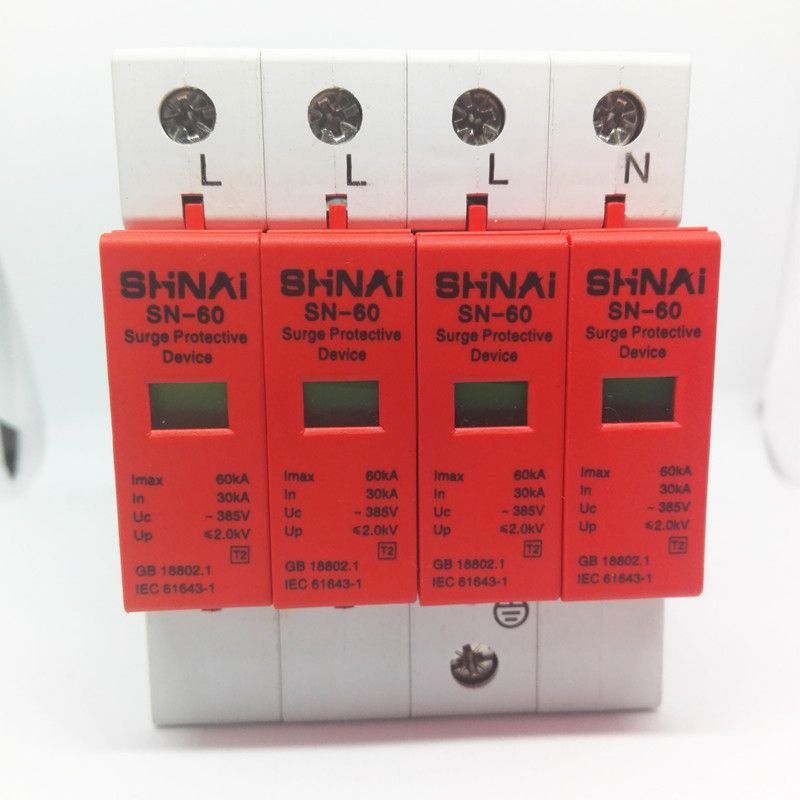Electric 30KA-60KA Protection SPD 4P Surge Device Arrester