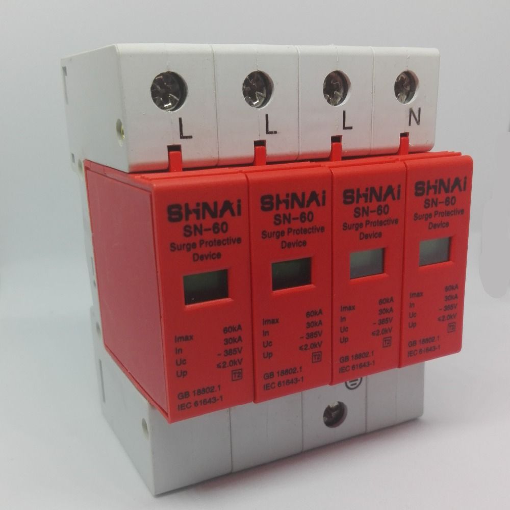 Electric 30KA-60KA Protection SPD 4P Surge Device Arrester