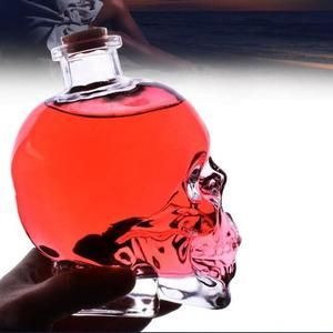 750ml Glass Skull Head Cup Vodka Shot Whiskey Wine Tea Drinking Shot Bottle Decanter Drinkware Bar Tools Halloween Gift