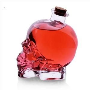 750ml Glass Skull Head Cup Vodka Shot Whiskey Wine Tea Drinking Shot Bottle Decanter Drinkware Bar Tools Halloween Gift