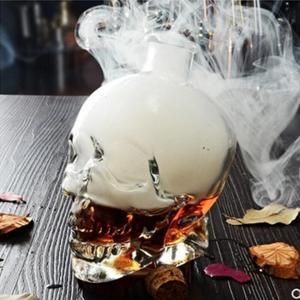 750ml Glass Skull Head Cup Vodka Shot Whiskey Wine Tea Drinking Shot Bottle Decanter Drinkware Bar Tools Halloween Gift