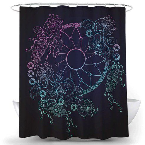 Black Dreamcatcher Shower Curtain TYPE 22 100 X 180 Cm