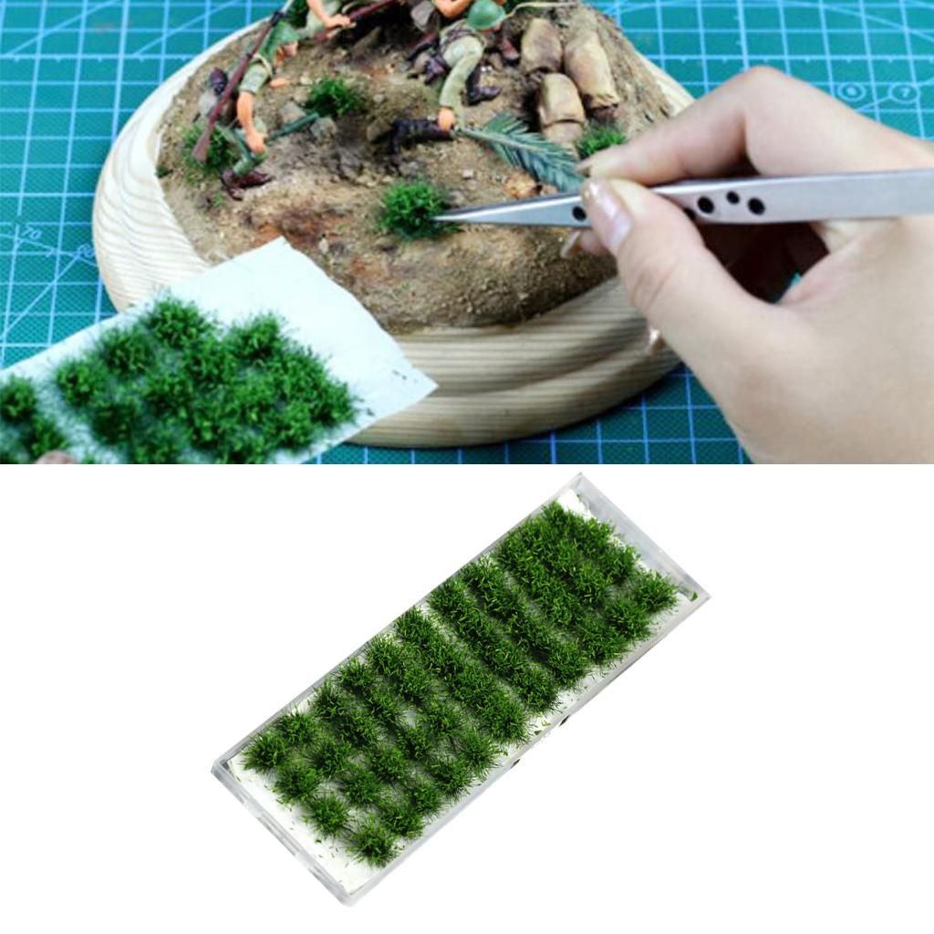 40 Pieces Bushy Tufts Terrain Model Miniature Dark Green