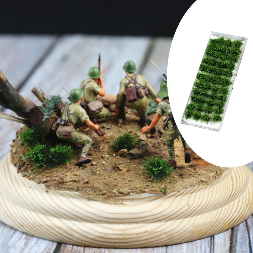 40 Pieces Bushy Tufts Terrain Model Miniature Dark Green