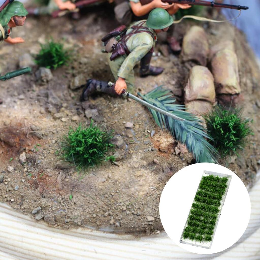 40 Pieces Bushy Tufts Terrain Model Miniature Dark Green