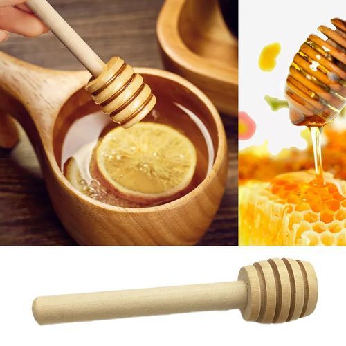 Wooden Honey Sti K Solid Wood Honey Sti K  Offee Milk Tea Stirring Sti K-wood Color