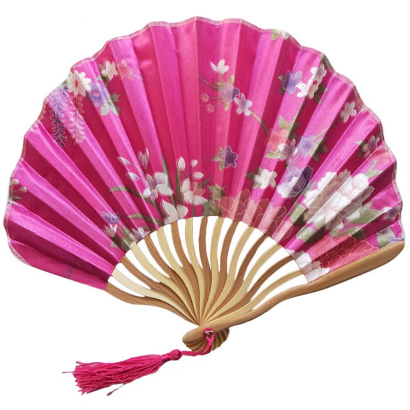 Handheld Fans Gift 1.30 Silk Hand Held 2019 Fan For Fans Folding Church Folded Wedding Bamboo