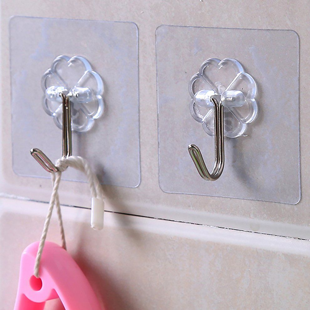 Waterproof Transparent Hanger Strong Non-marking Transparent Hook  Up Hook-Transparent
