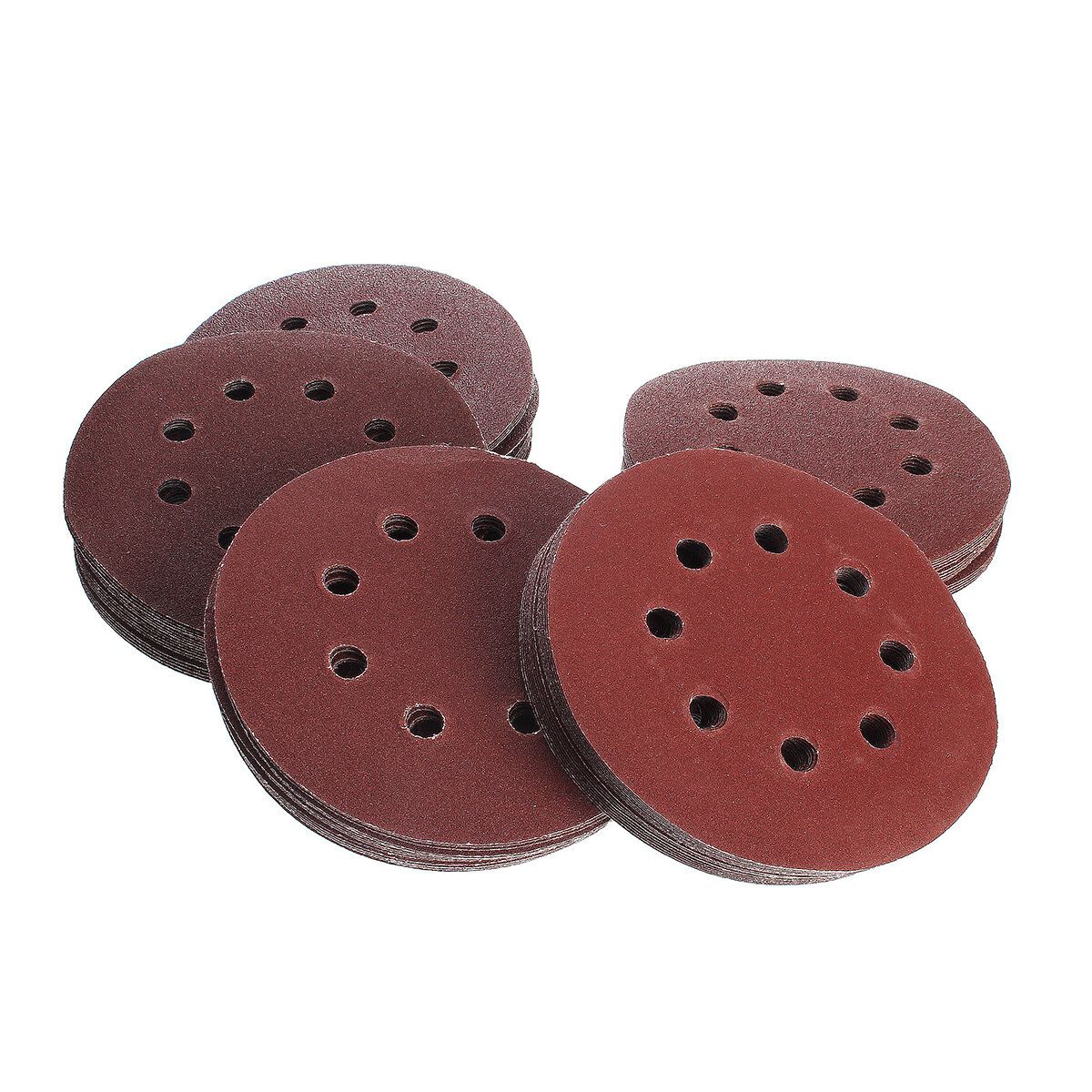 100Pcs 125mm 8 Holes Abrasive Sand Discs 60/80/100/120/240