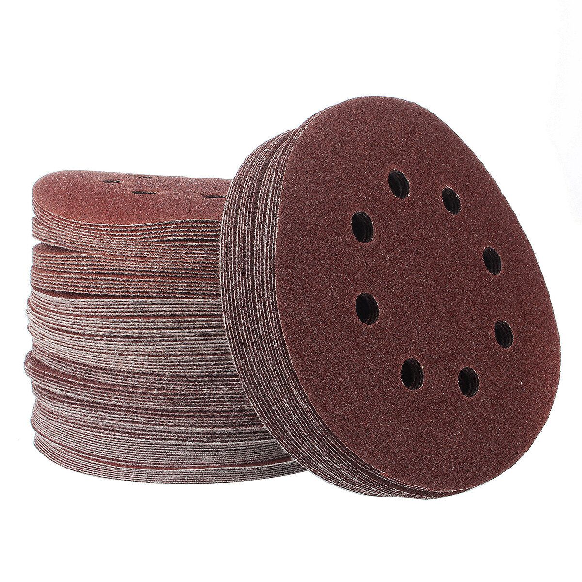 100Pcs 125mm 8 Holes Abrasive Sand Discs 60/80/100/120/240