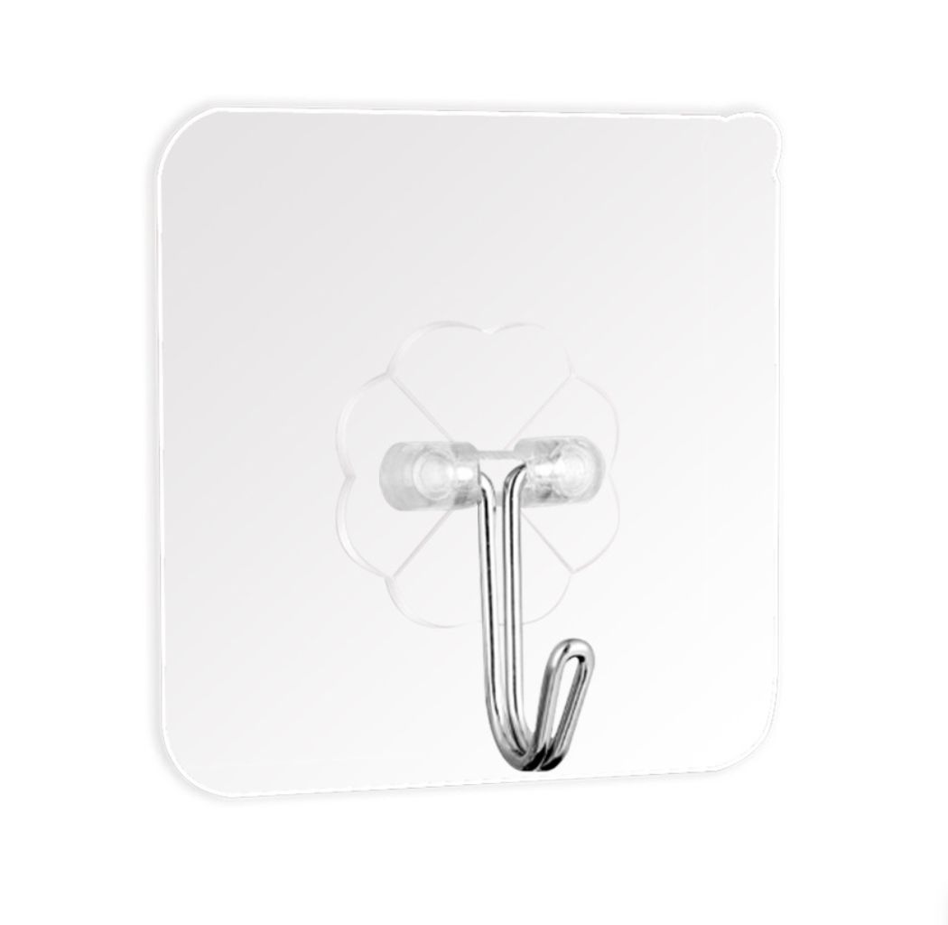 20 Pieces Adhesive Hooks Transparent