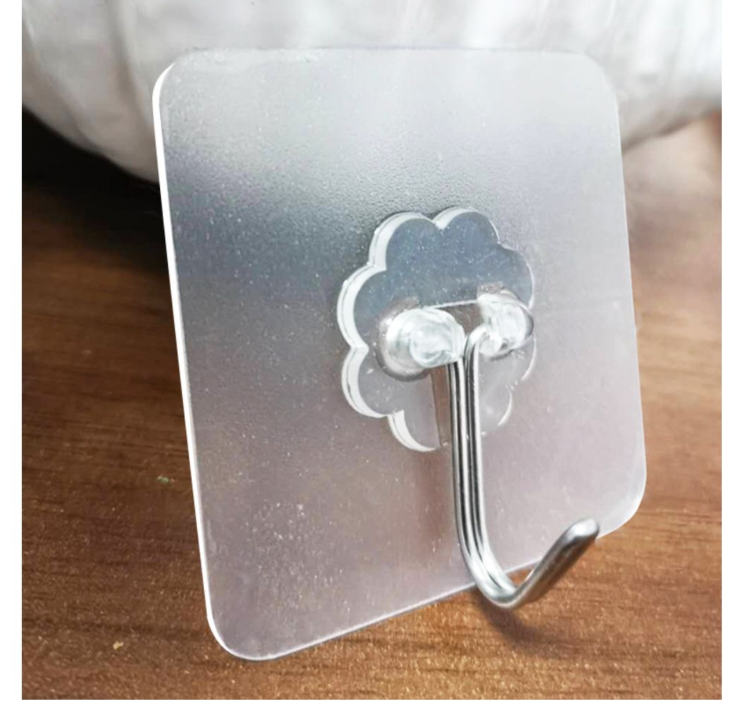 20 Pieces Adhesive Hooks Transparent