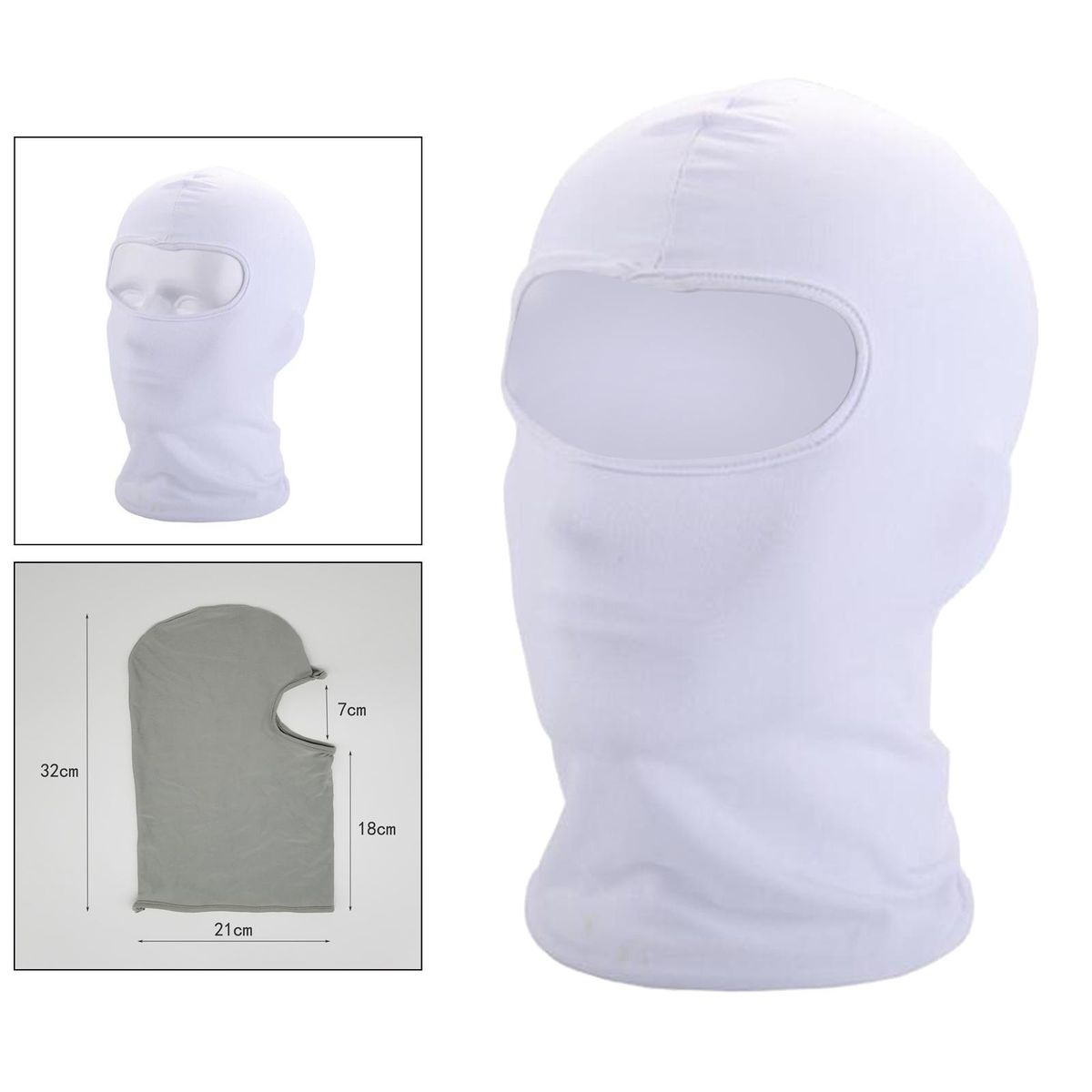 Face Mask Sun Shield Hood Neck Gaiter Balaclava Bandana White White