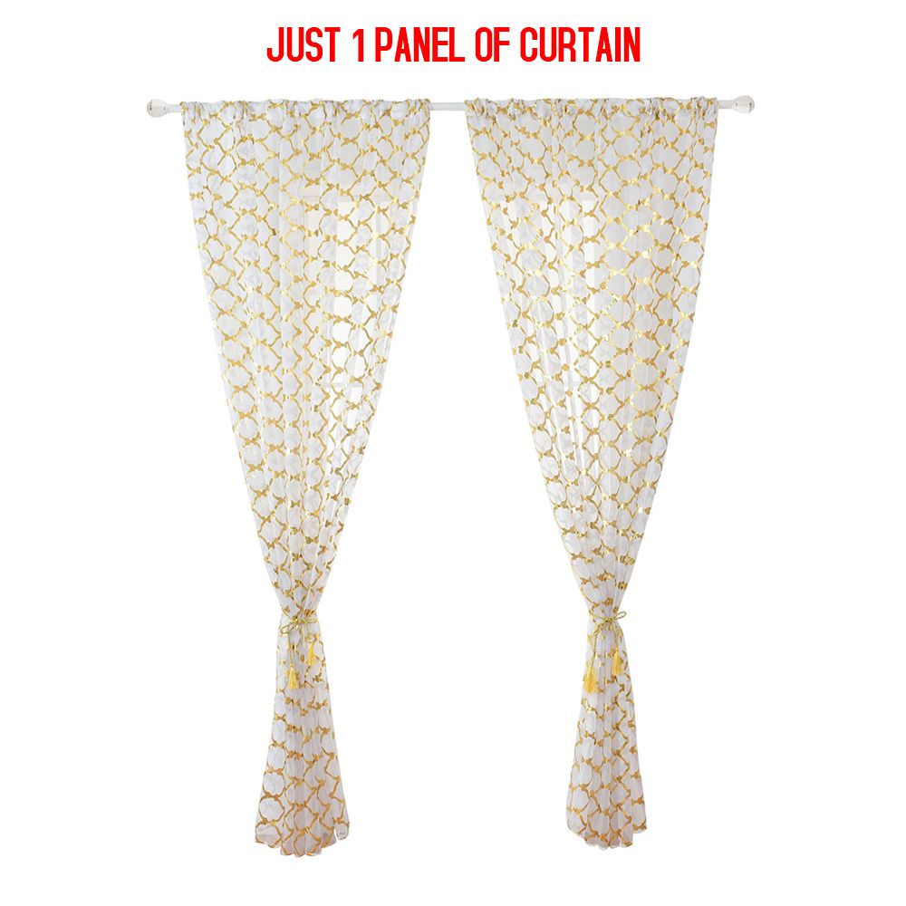 Sheer Curtains Lantern Print Window Screen Curtains For