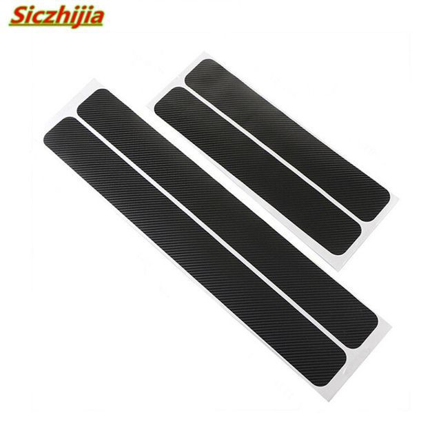 4 Carbon Fiber Door Sill Door Stickers For Kia Rio K2 K3 K5