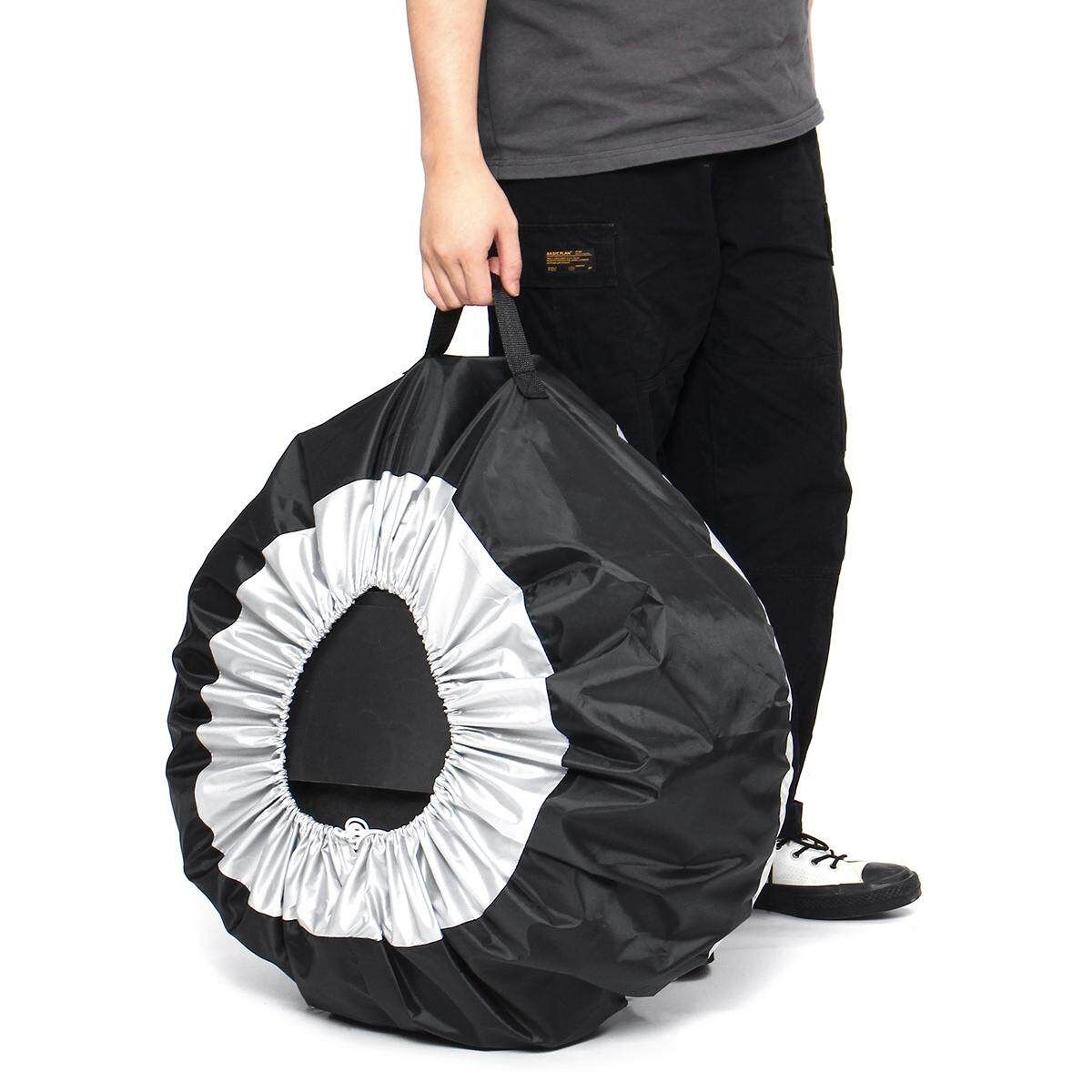 2PCS Tire Covers 210D Oxford Cloth Car Tyre Cover Case Spare Case 65cm 80cm Waterproof Dustproof Anti Sunburn Blue