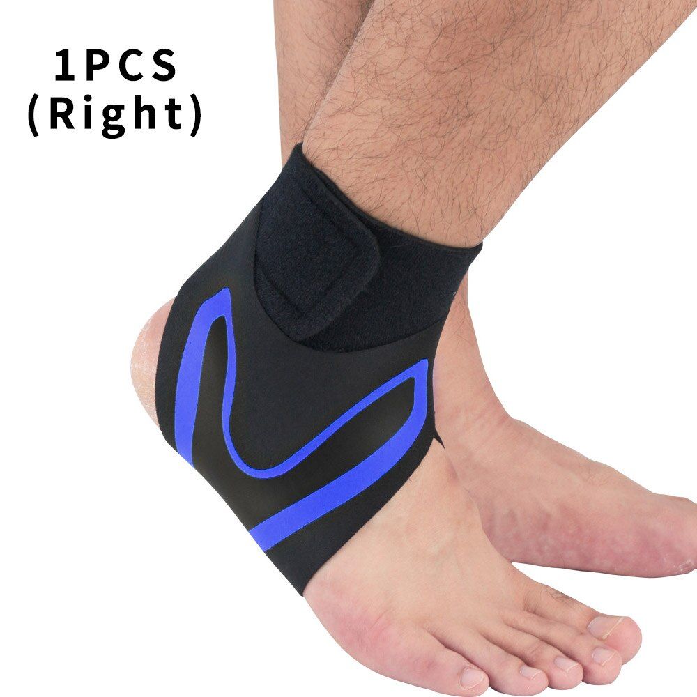 Sprots Ankle Support  Protector Anklet Socks Cuffs Protection Bandage Football Running Cycling Equipment Foot Weights S-Blue 1 Pcs Right