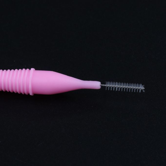 40 Pcs Dental Interdental Brush Tooth Pick Flosser Pink 0.7mm