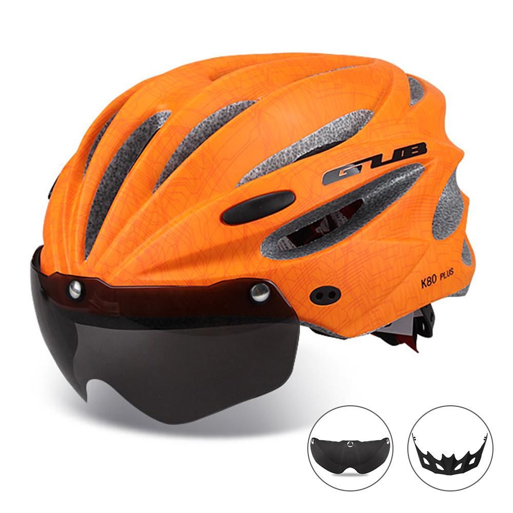 Bicycle Helmets Integrally Molded Cycling Helmets with Detachable  Magnetic Goggles Mountain Road Bike Riding Outdoor Sport Safety Helmet