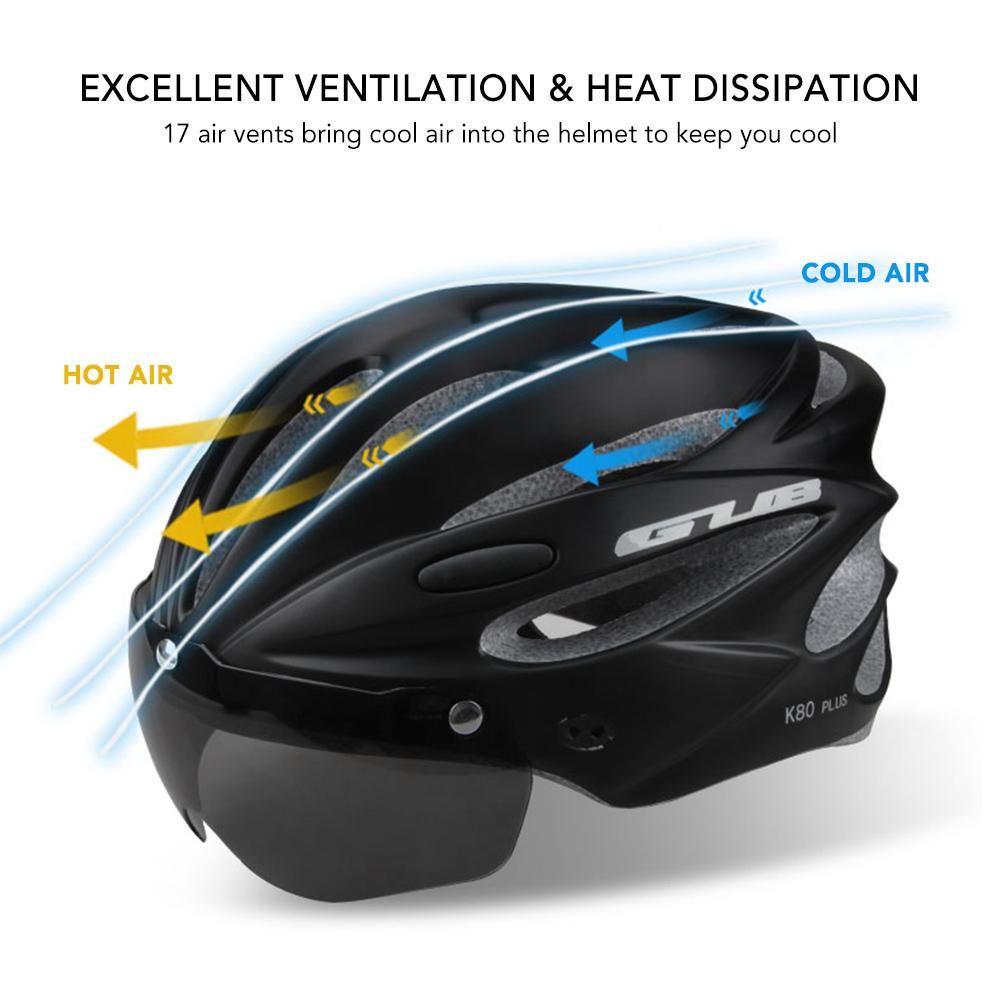 Bicycle Helmets Integrally Molded Cycling Helmets with Detachable  Magnetic Goggles Mountain Road Bike Riding Outdoor Sport Safety Helmet