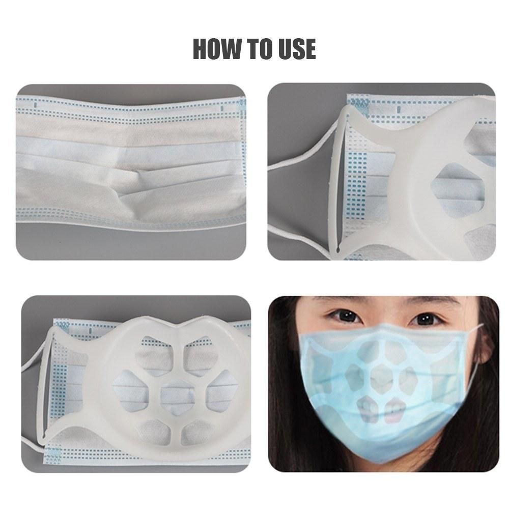 3 PCS Silicone Mask Bracket Internal Support Frame for Mask 3D Mask Inner Brackets Protect Lipstick Comfortable Breathing (White)