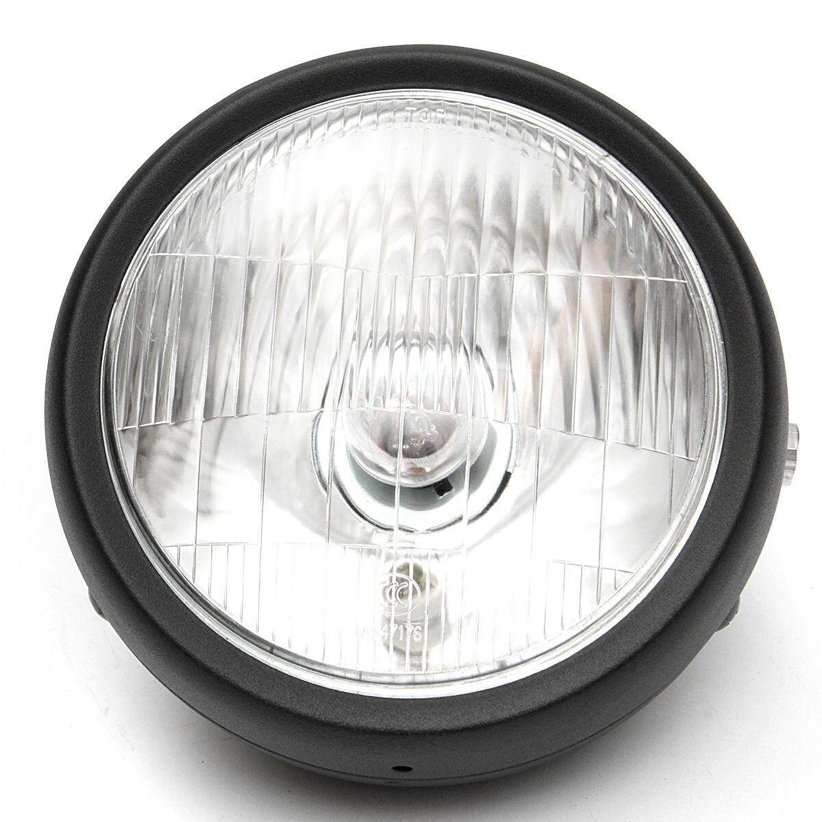 6.3'' Motorcycle Side Mount Headlight For Cafe Racer Bobber Custom + Cover