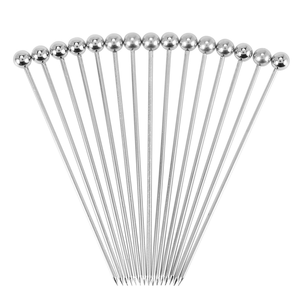 15Pcs Picks 4 Inch Reusable Stainless Steel Picks Toothpicks for Olives Appetizers Sandwich